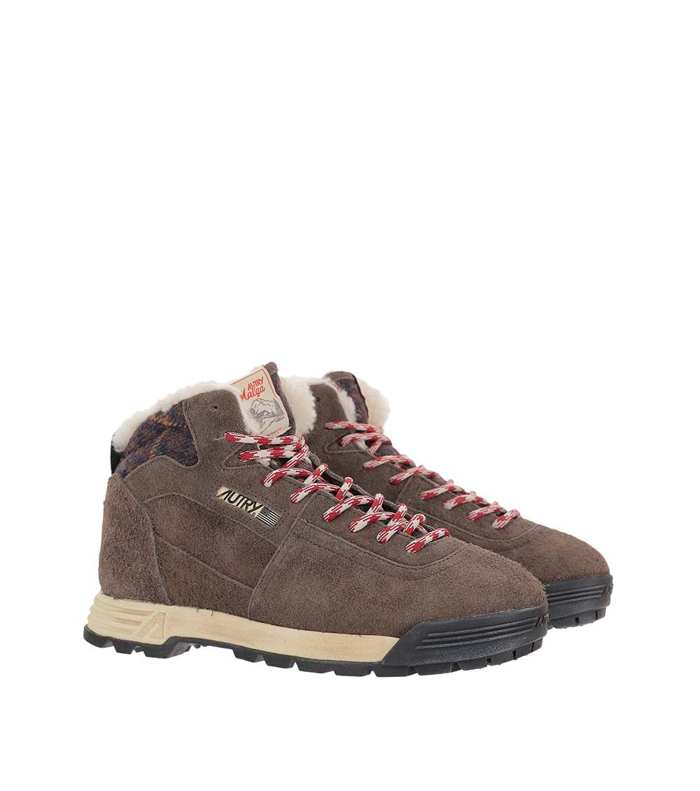 Brown High-Top Suede Sneakers 2