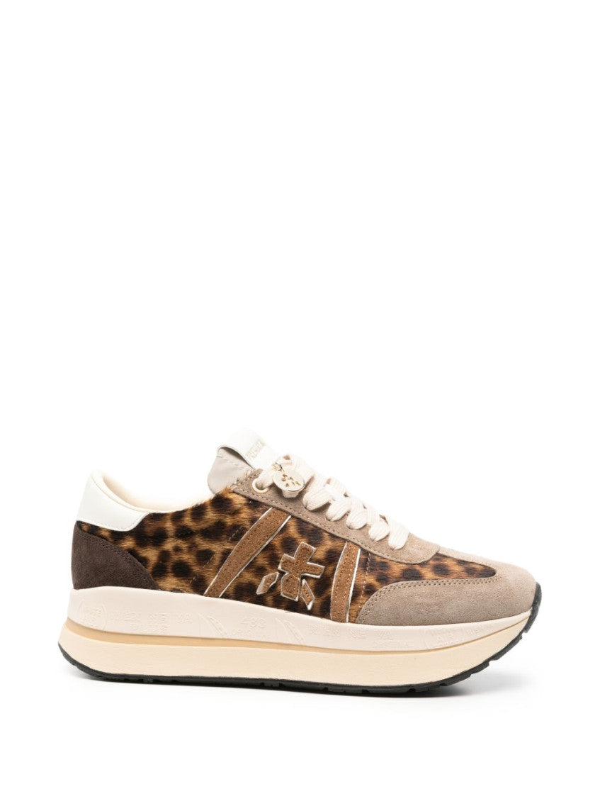 Leopard Print Color Block Sneakers 1