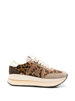Leopard Print Color Block Sneakers 1