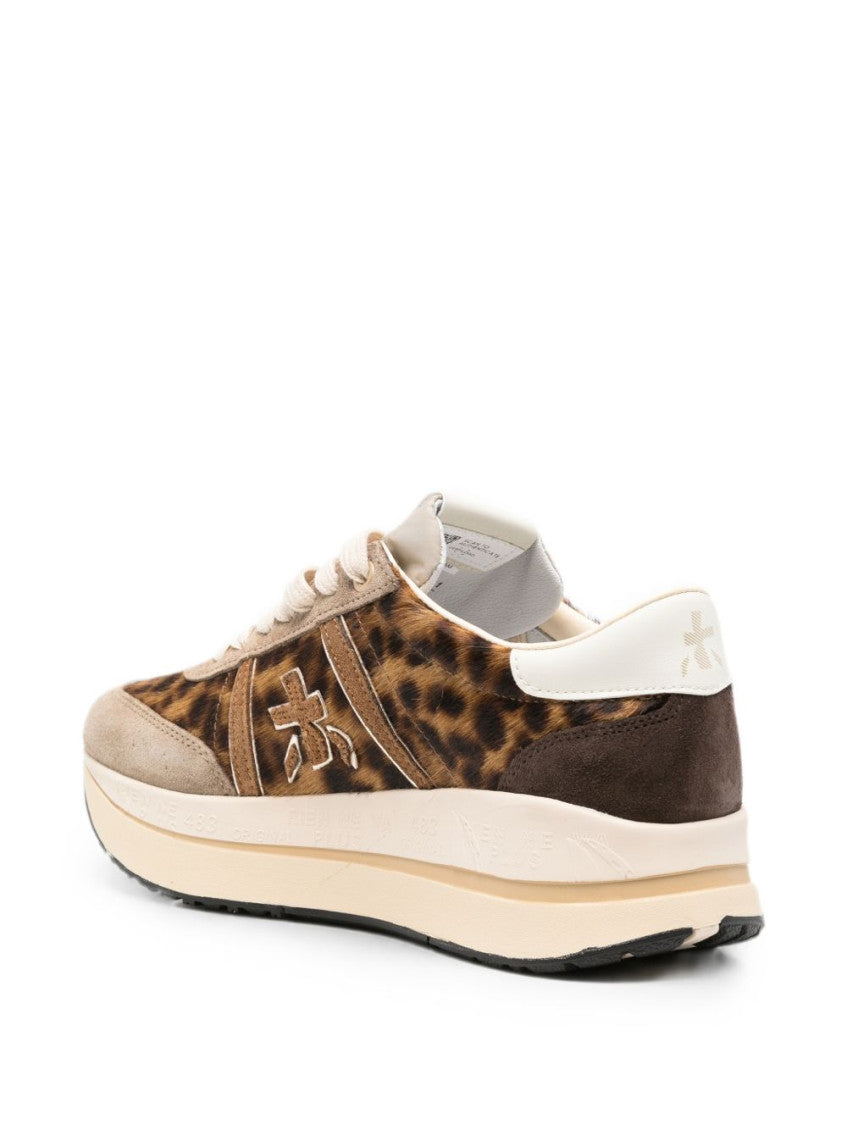 Leopard Print Color Block Sneakers 3