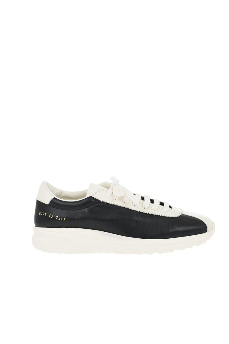 BlackWhite Leather Sneakers 1
