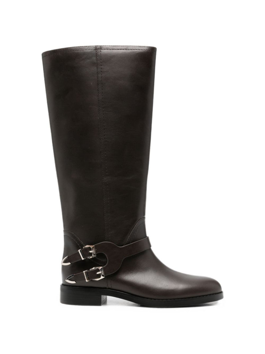 Dark Brown Solid Boots 1