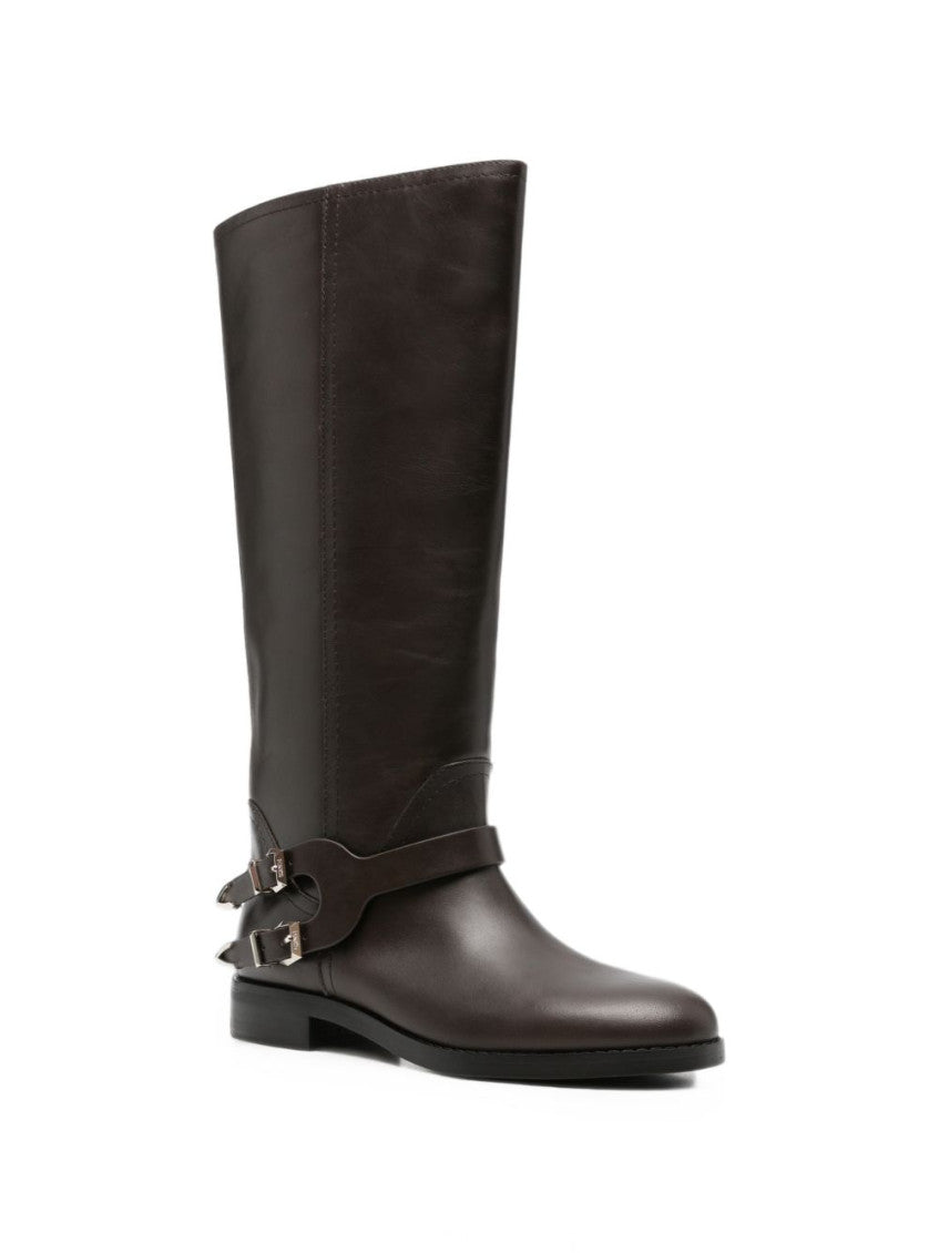 Dark Brown Solid Boots 2