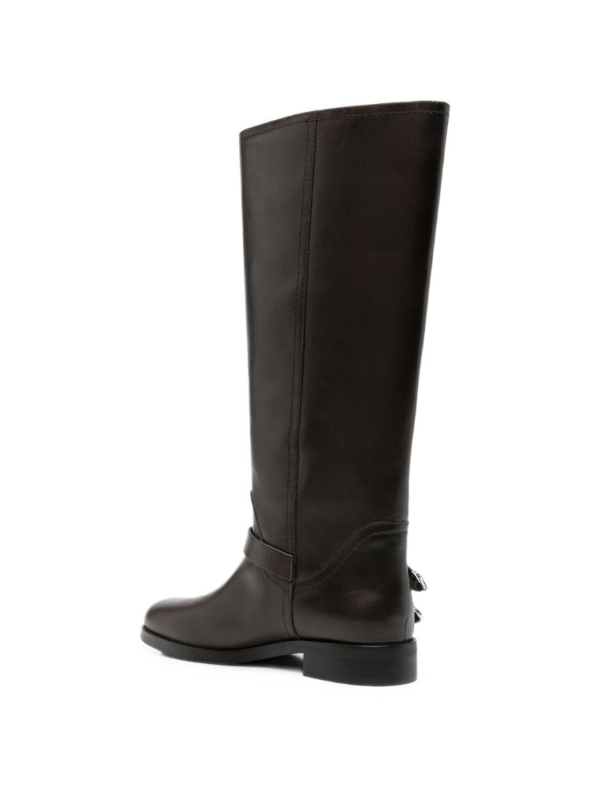 Dark Brown Solid Boots 3