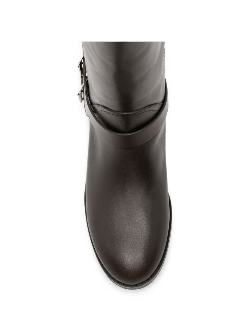 Dark Brown Solid Boots 4