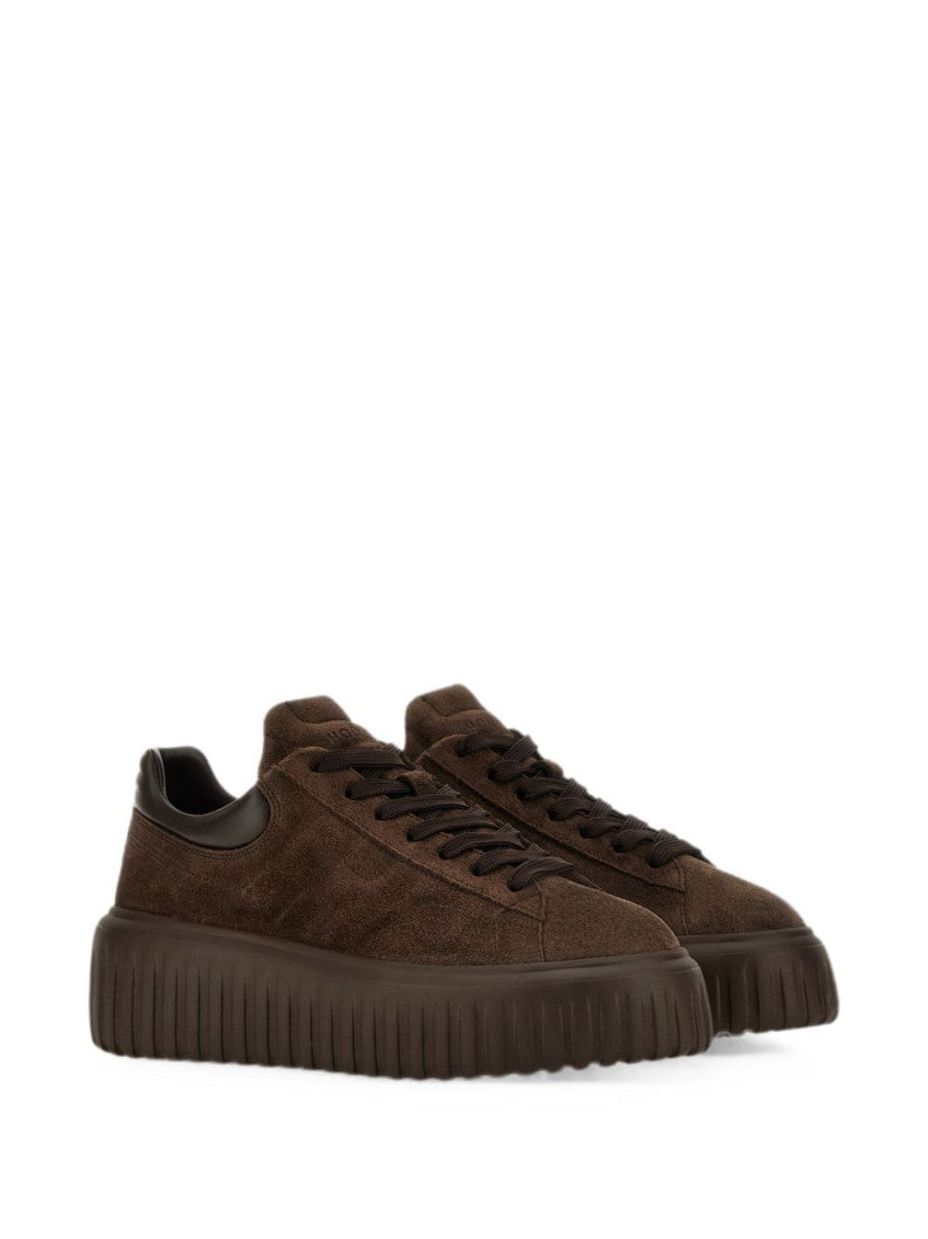 Dark Brown Logo Sneakers 2