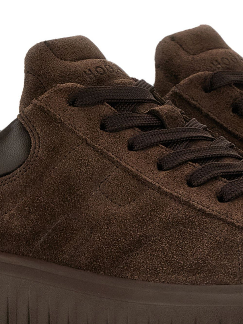Dark Brown Logo Sneakers 4