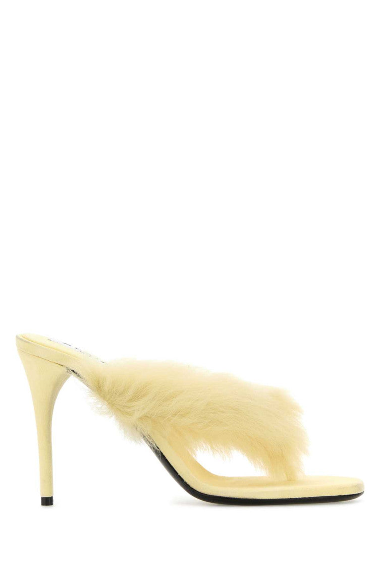 Yellow Leather Slip-on Heels 1