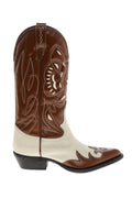 Brown Color Block Boots 1