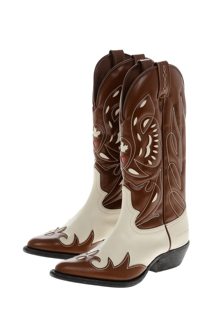 Brown Color Block Boots 2