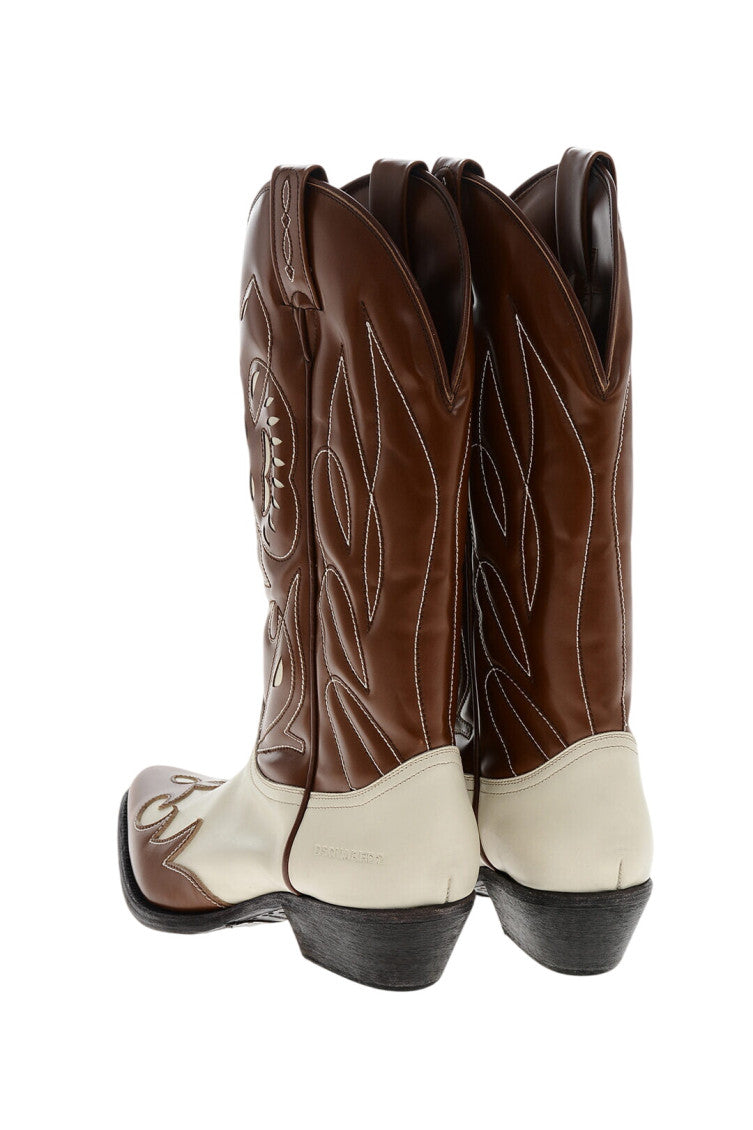 Brown Color Block Boots 3