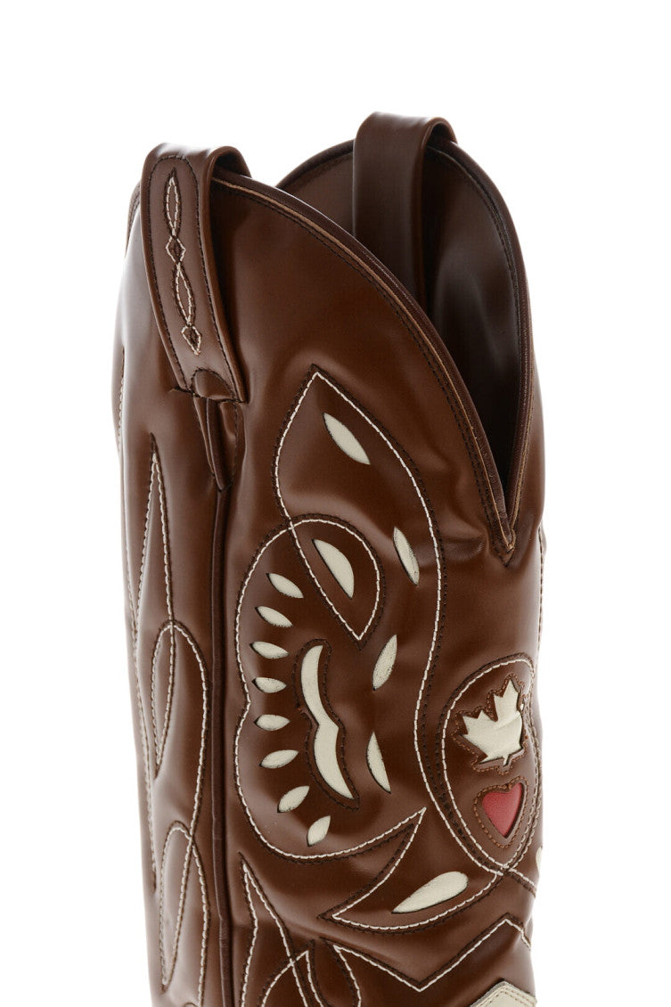 Brown Color Block Boots 4