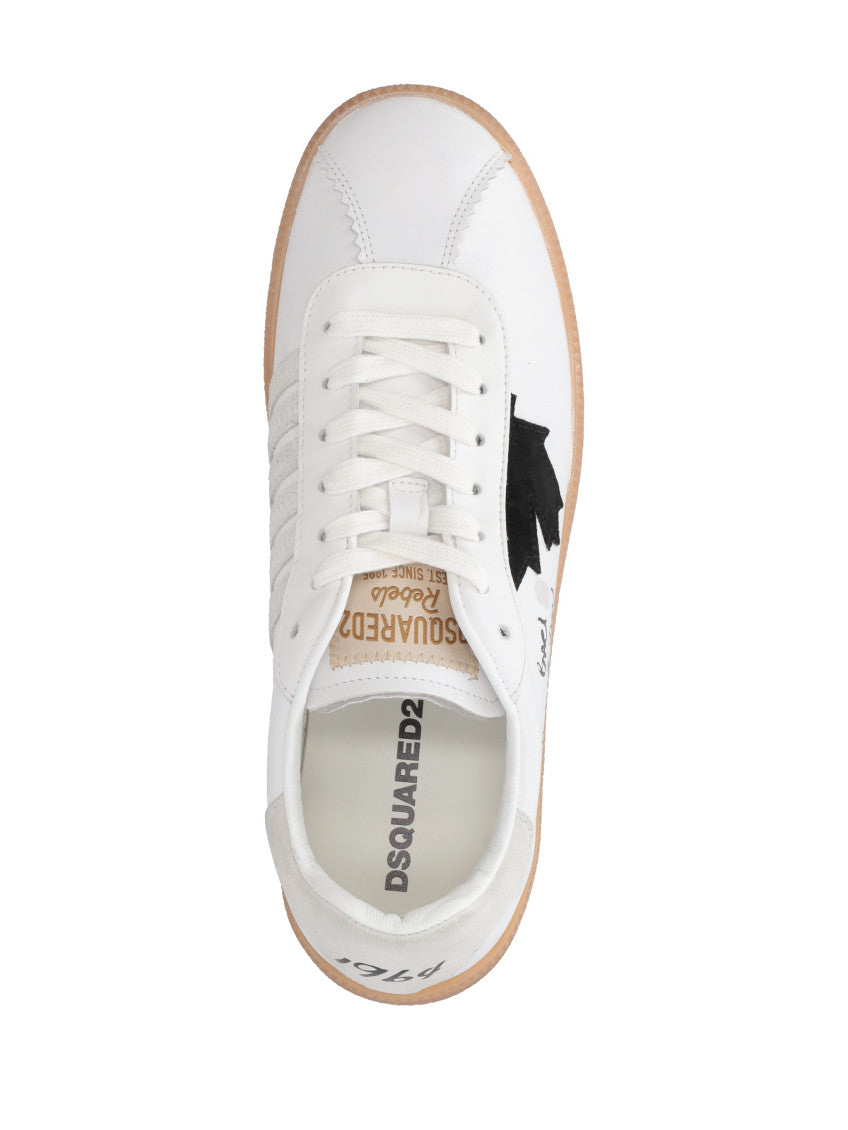 White Graphic Sneakers 4