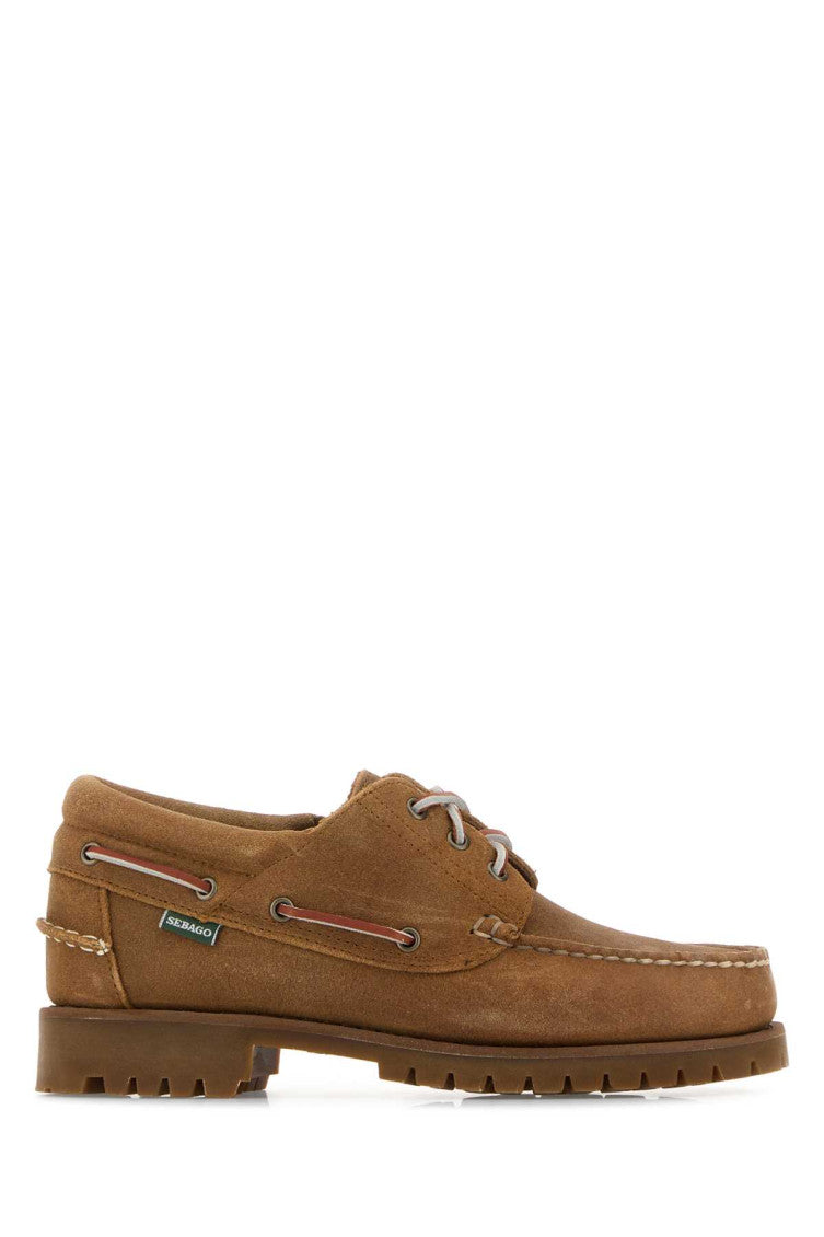 Brown Suede Lace-up Loafers 1
