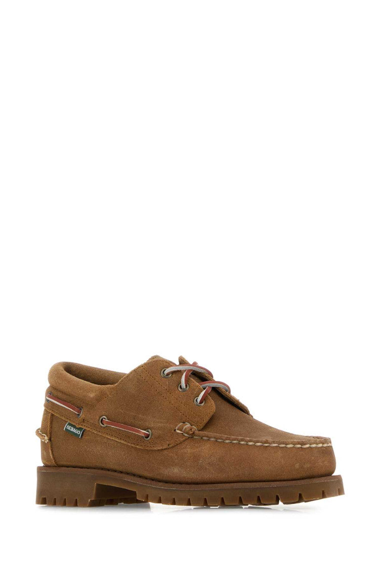 Brown Suede Lace-up Loafers 2