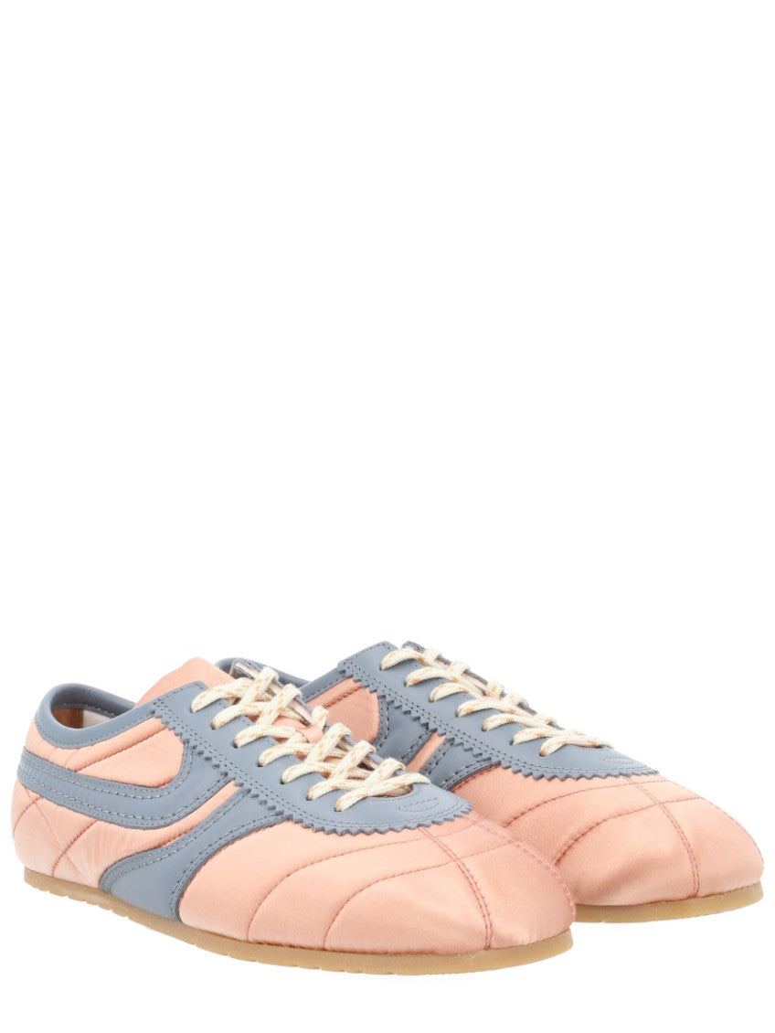 Pink Quilted Satin Sneakers 2