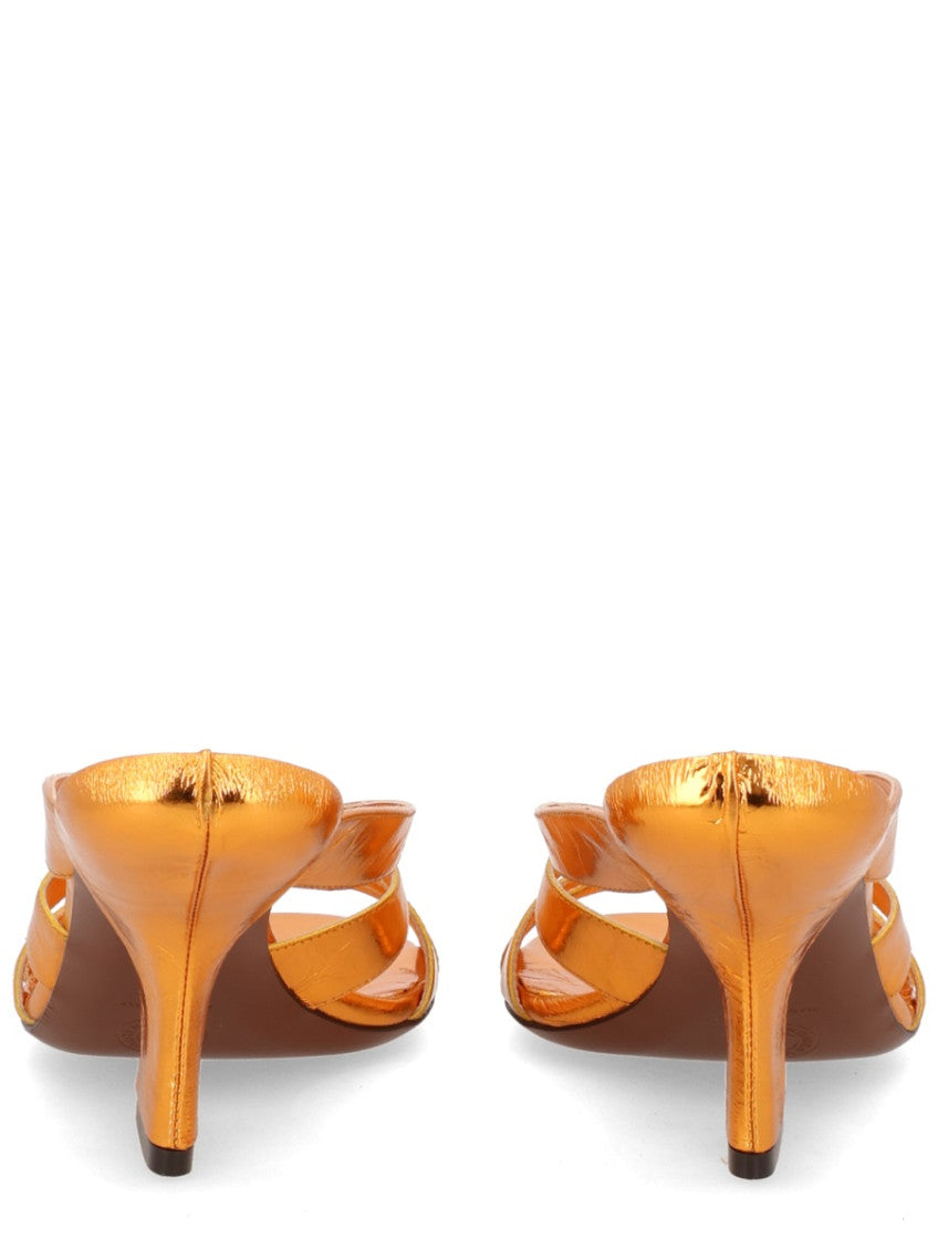 Orange Slip-on Heels 4