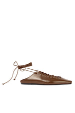 Brown Lace-Up Mules 1