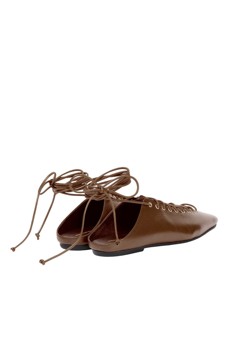 Brown Lace-Up Mules 3