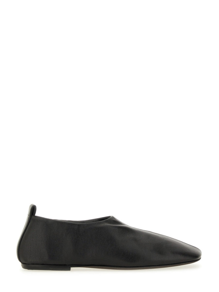 Black Leather Ballet Flats 1