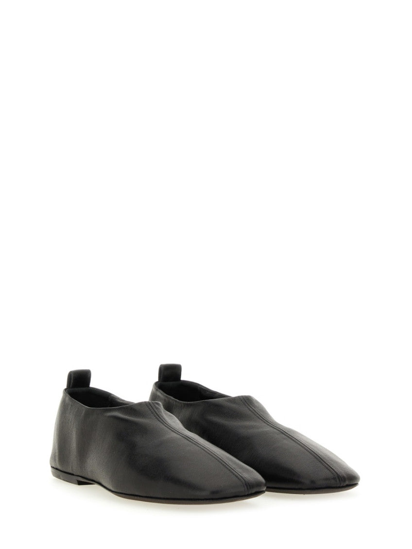 Black Leather Ballet Flats 2