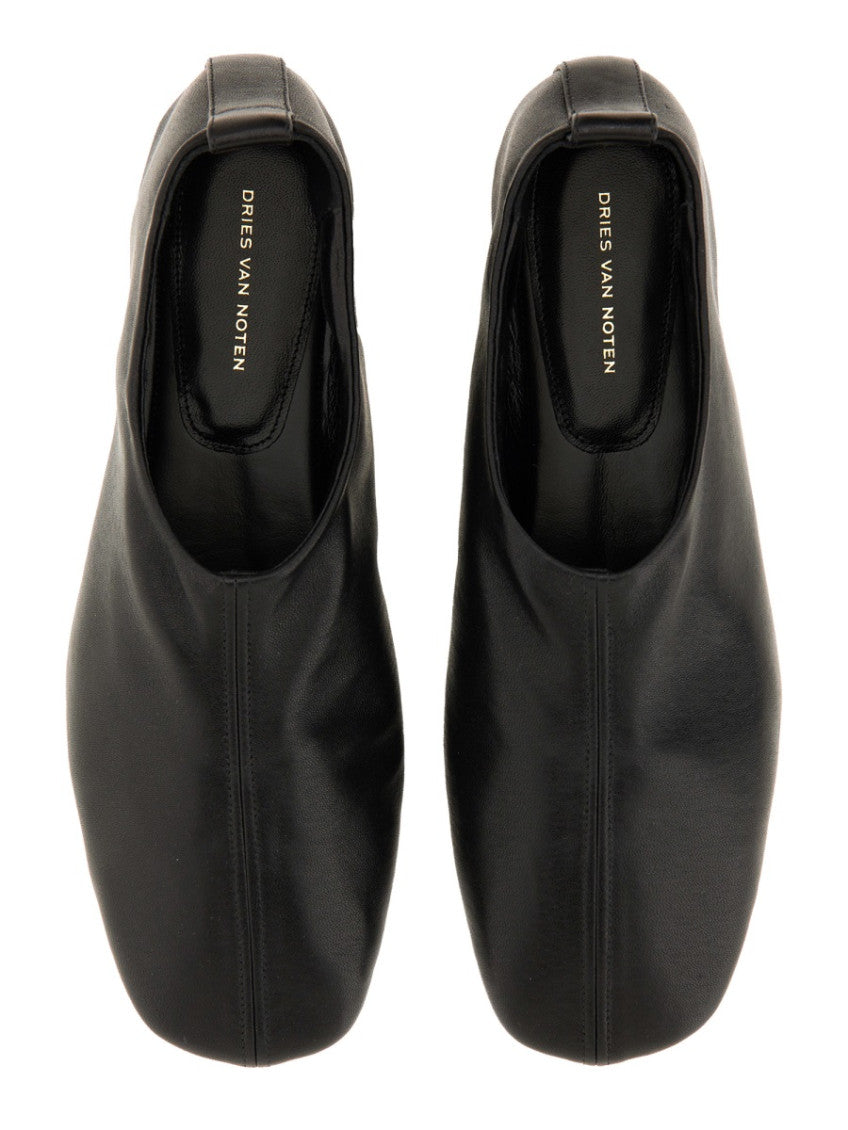 Black Leather Ballet Flats 6