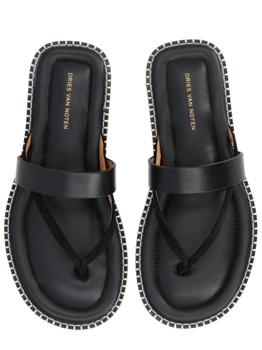 Black Leather Sandals 5
