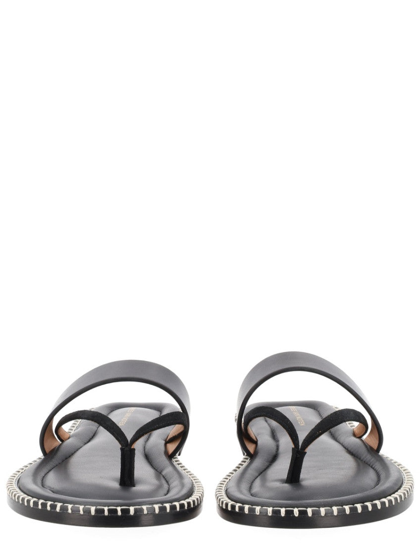 Black Leather Sandals 6