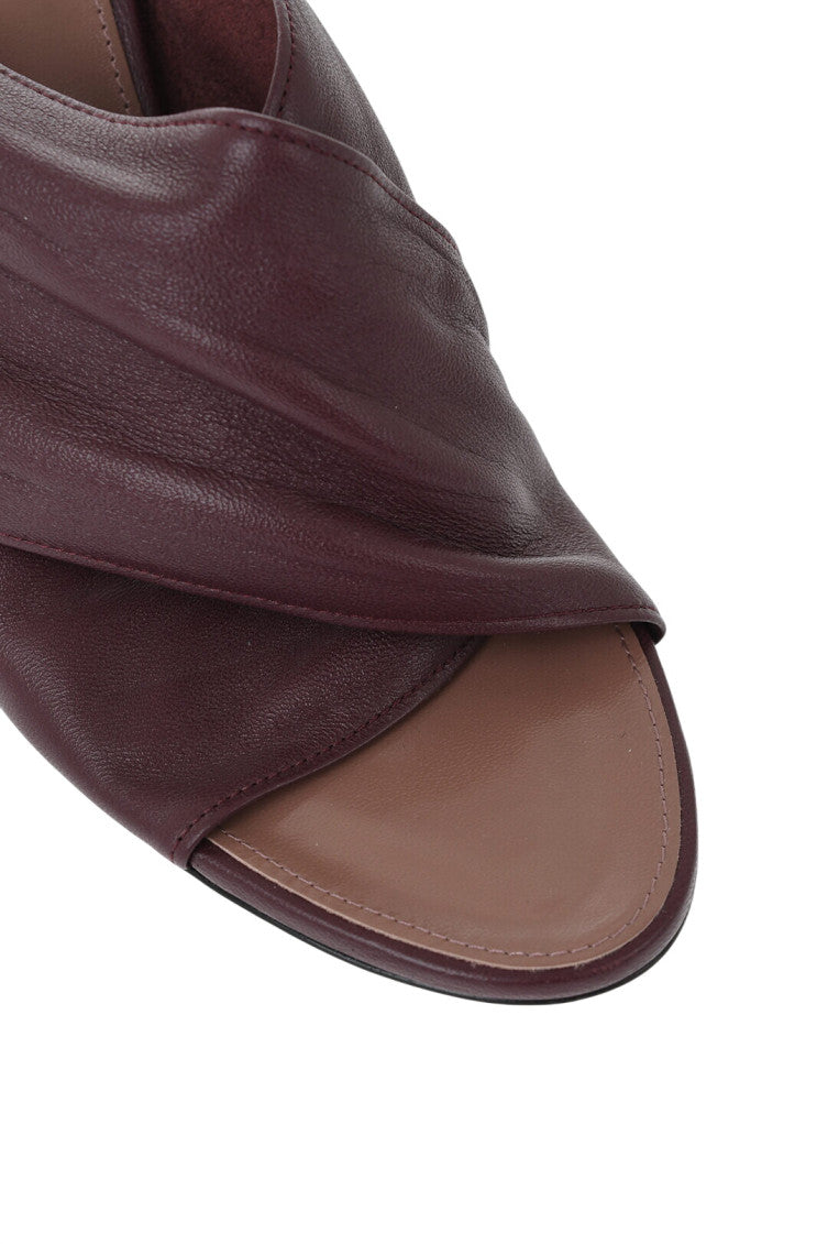 Burgundy Leather Heels 4