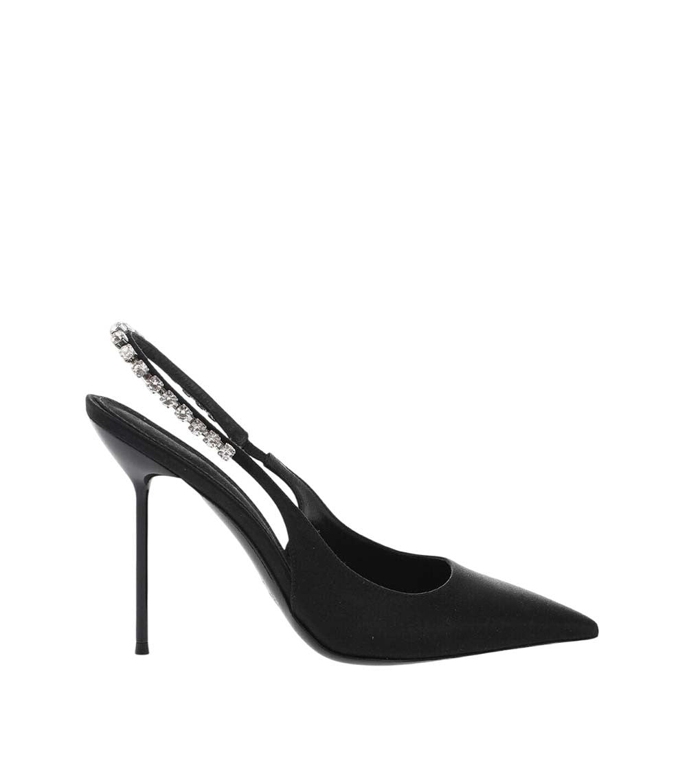 Black Slingback Rhinestone Pumps 1