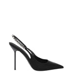 Black Slingback Rhinestone Pumps 1