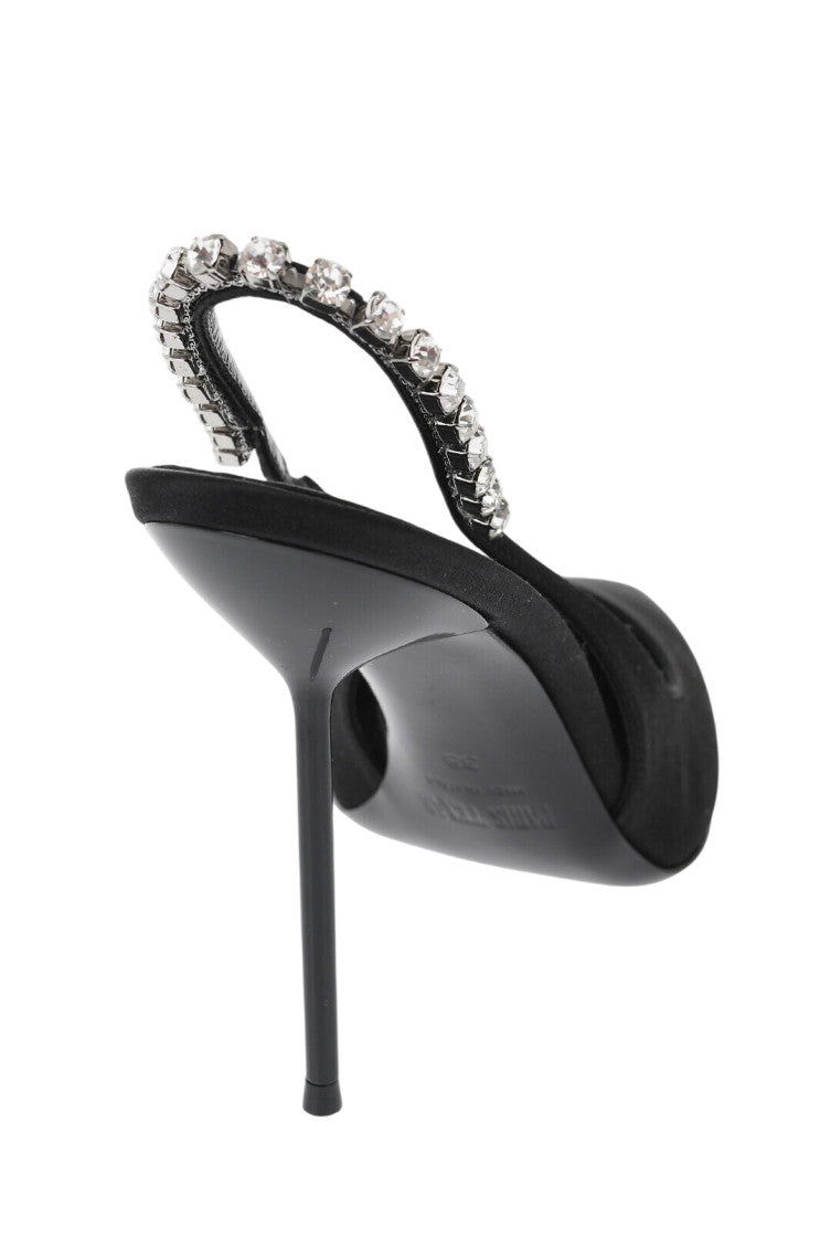 Black Slingback Rhinestone Pumps 3