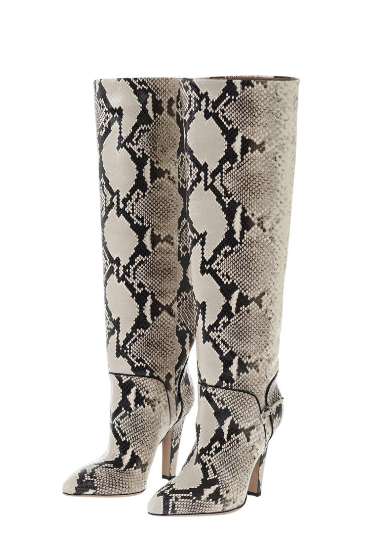 Beige High Leather Boots 2