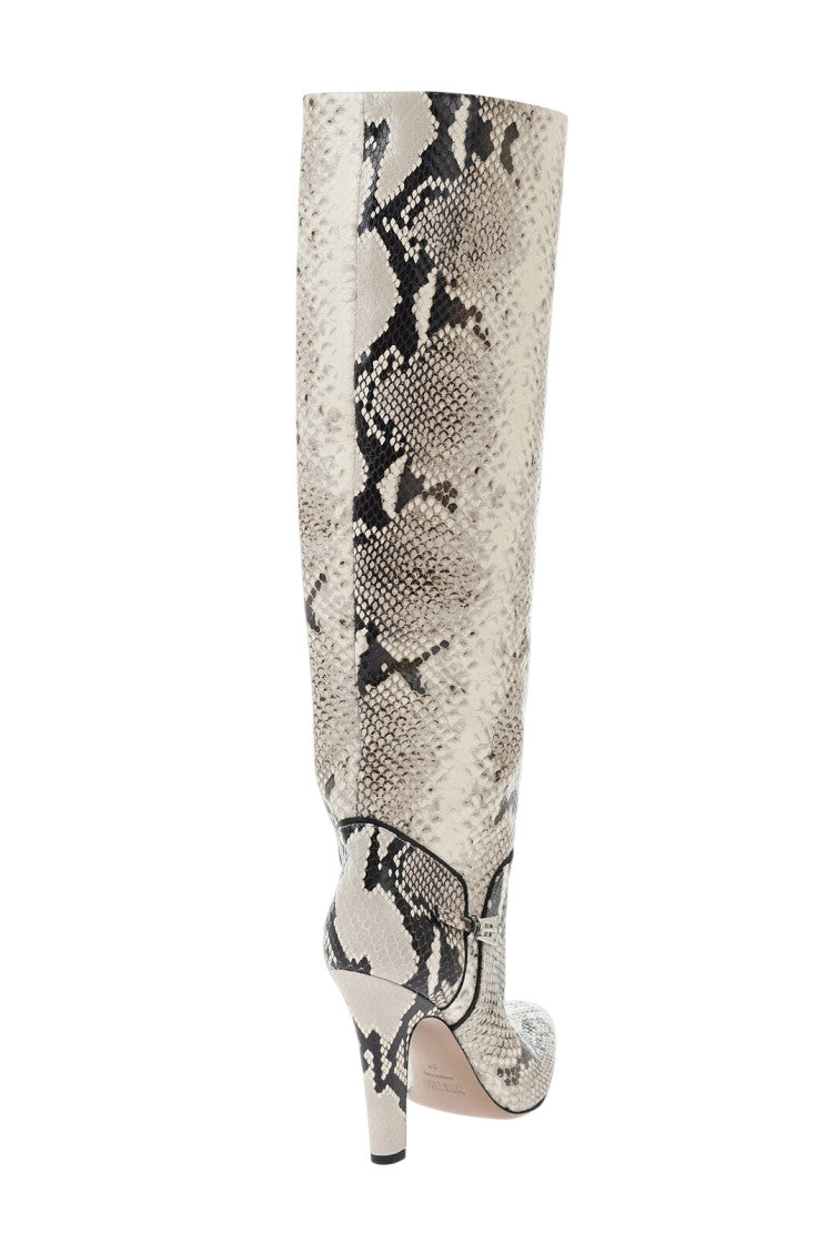 Beige High Leather Boots 3