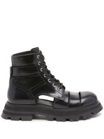 Black 45MM Cutout Leather Boots 1