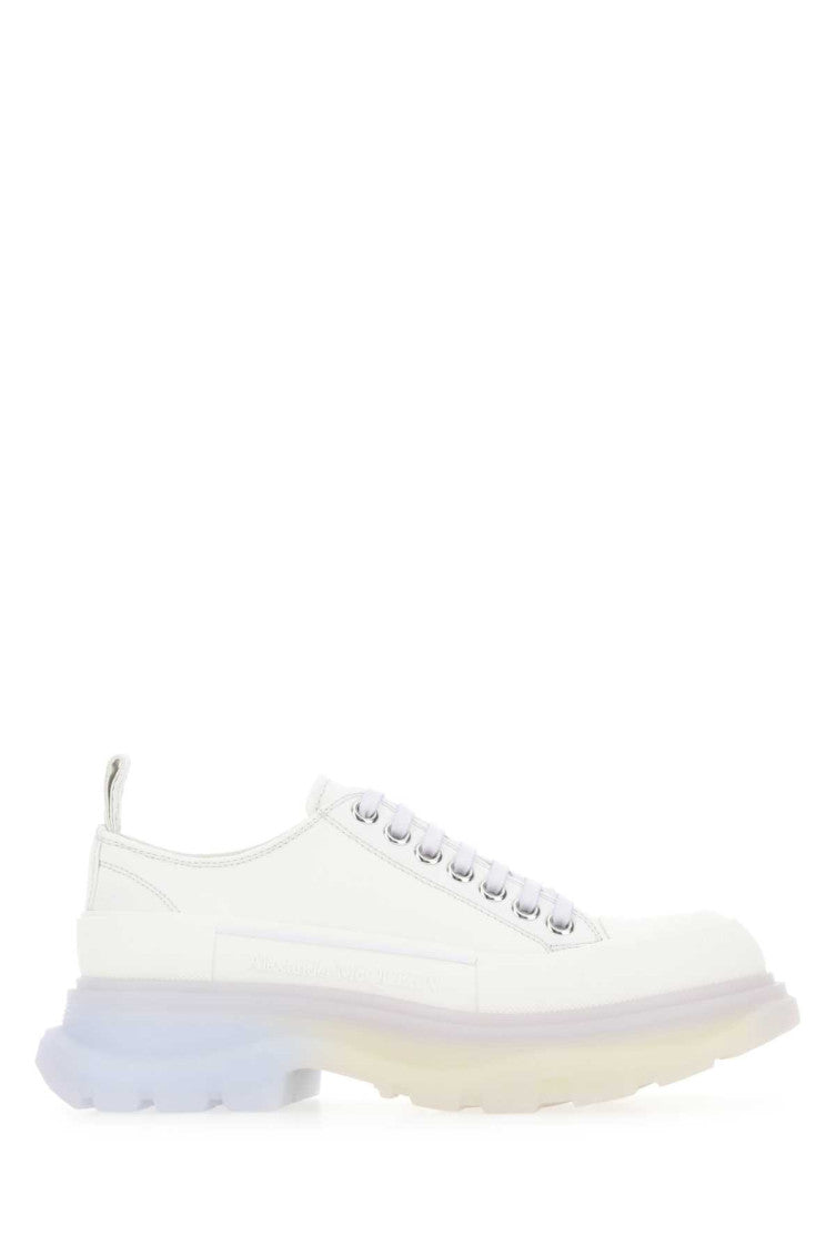 White Canvas Tread Slick Sneakers 1