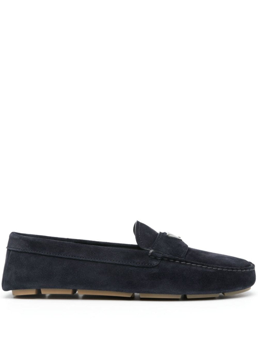 Navy Blue Logo Loafers 1