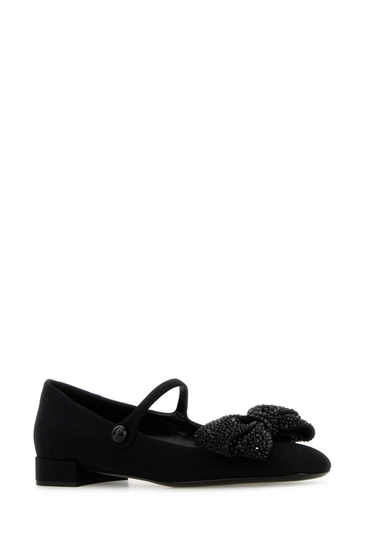 Black Fabric Ballet Flats 2
