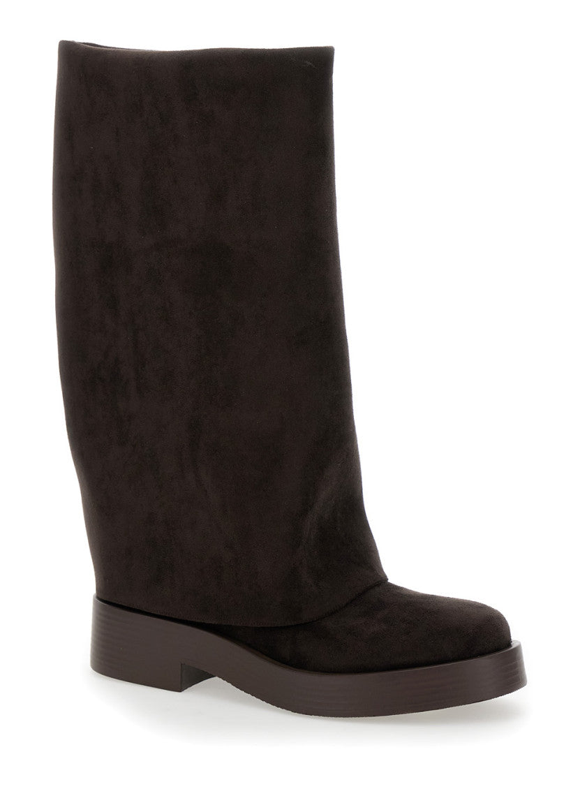 Brown Round Toe Boots 2