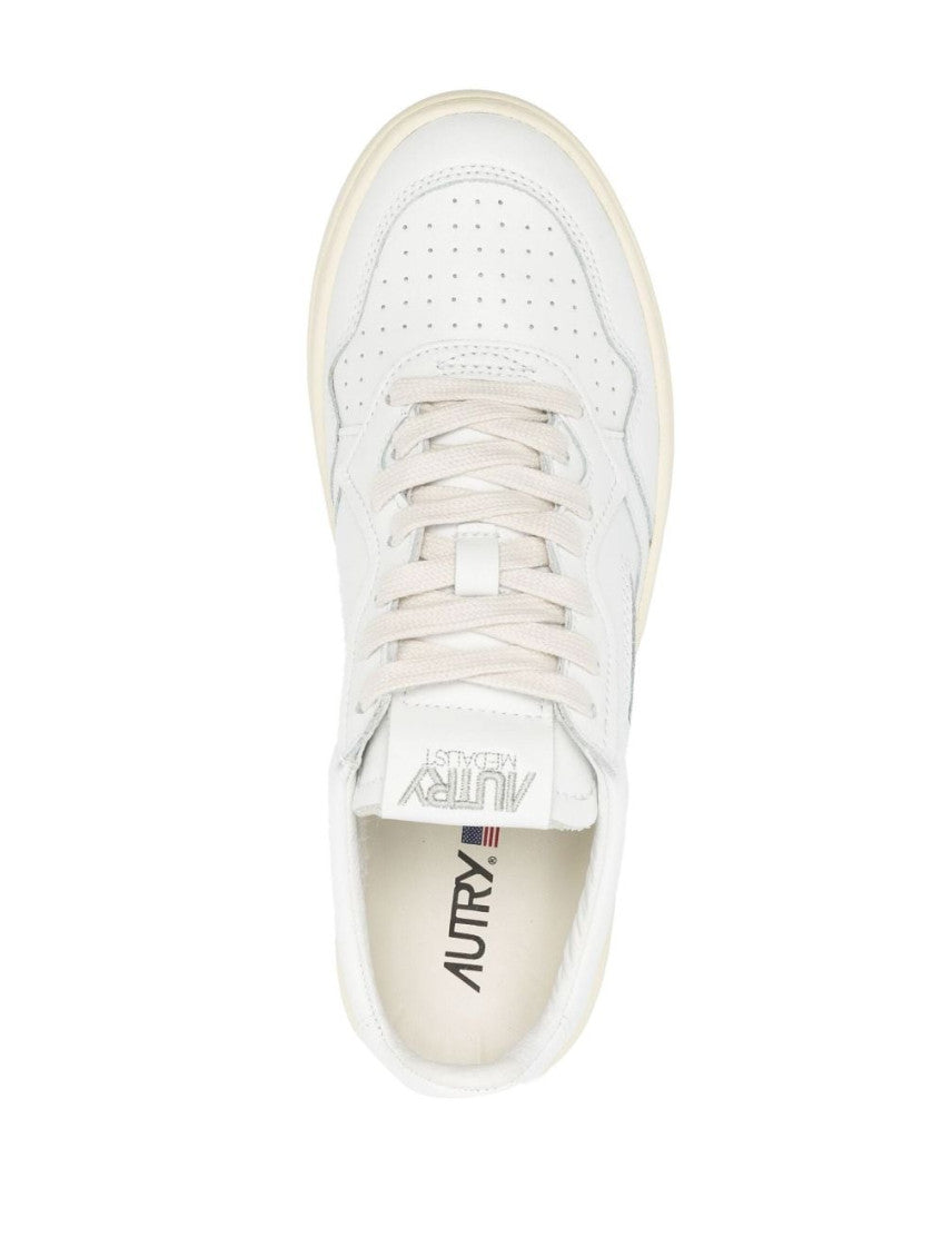 White Leather Logo Sneakers 4