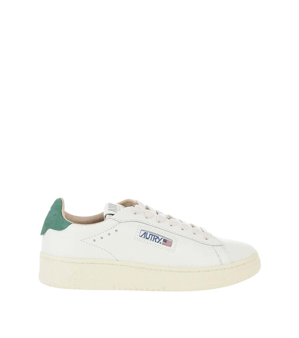 White Leather Low-Top Sneakers 1
