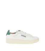 White Leather Low-Top Sneakers 1