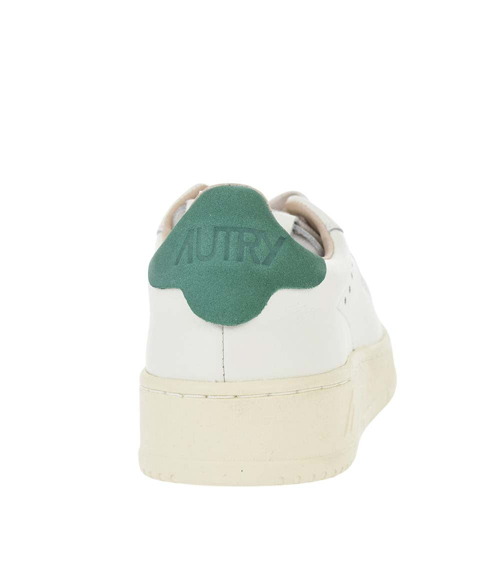 White Leather Low-Top Sneakers 3