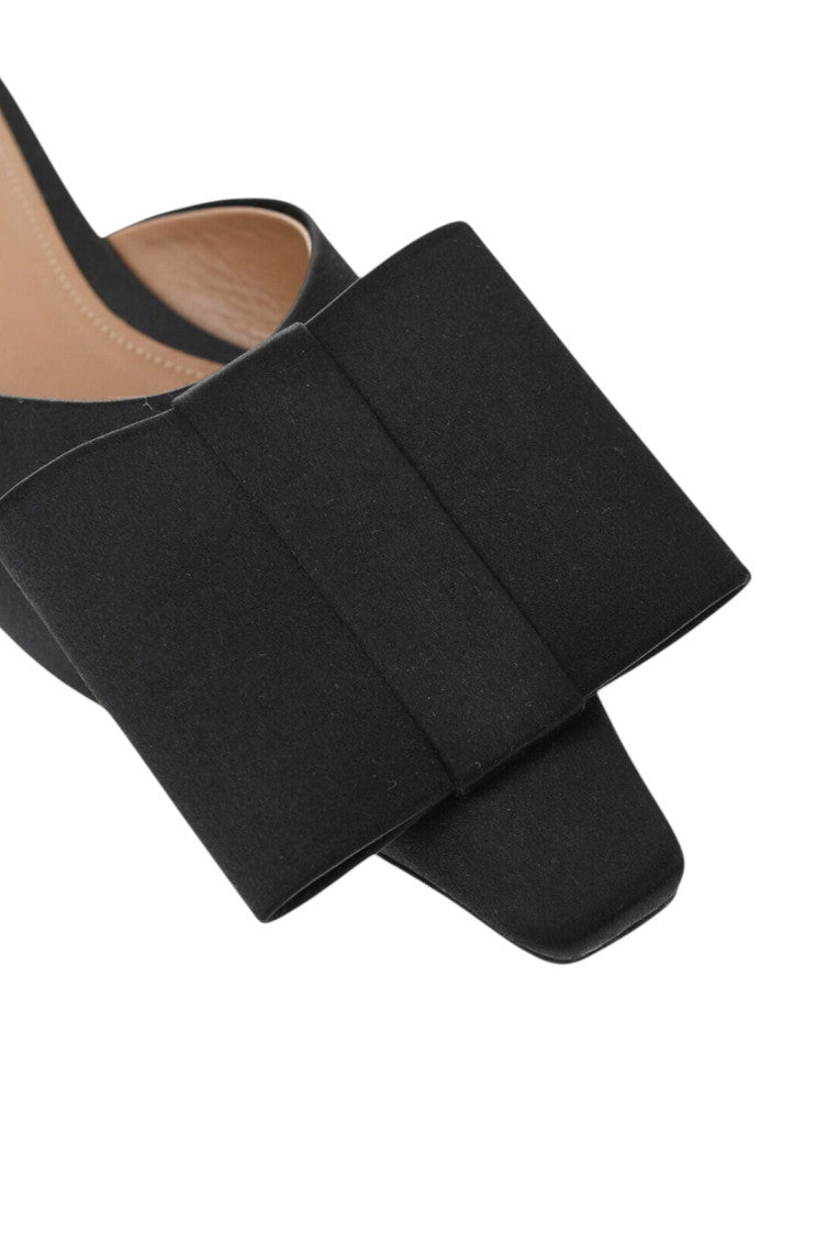 Black Maxi Bow Mules 3