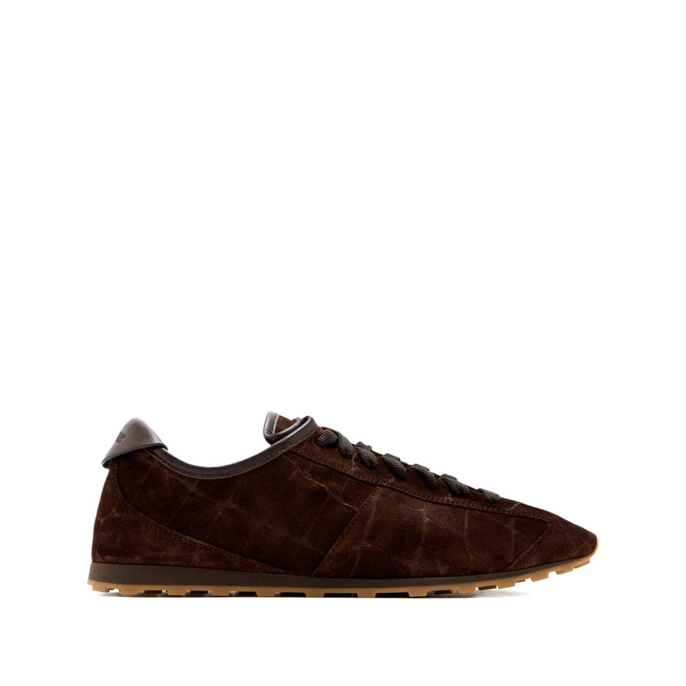 Brown Textured Embossed Sneakers 1