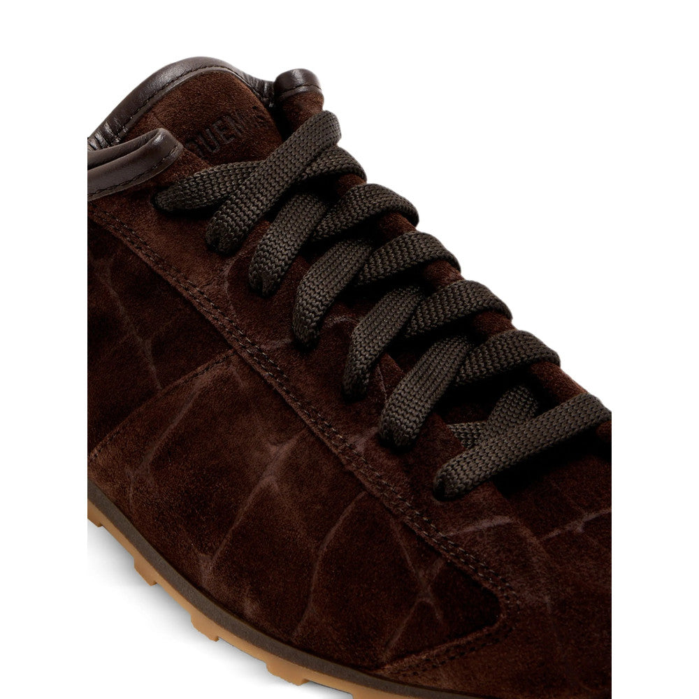 Brown Textured Embossed Sneakers 4