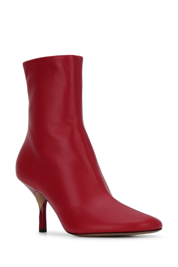 Red Leather Pointed-toe Boots 1
