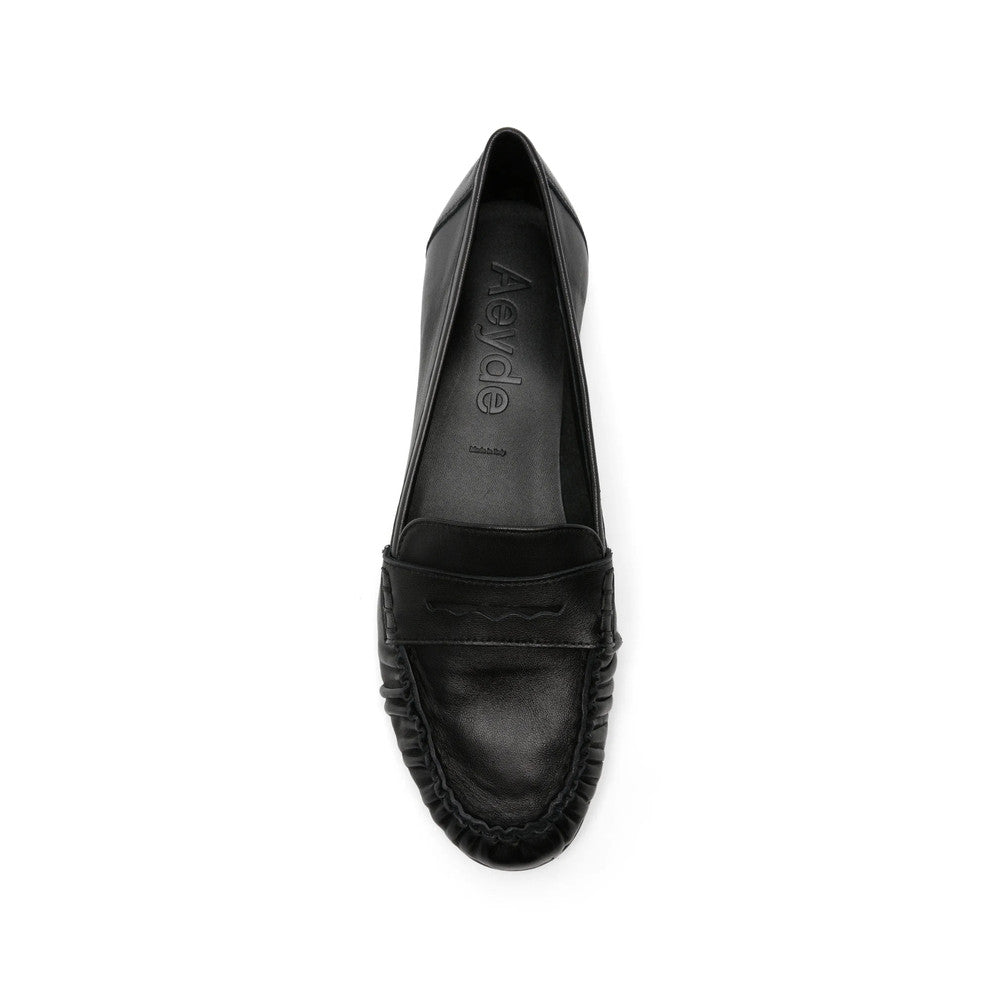 Black Leather Aldous Loafers 4