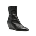 Black Leather Wedge Boots 1