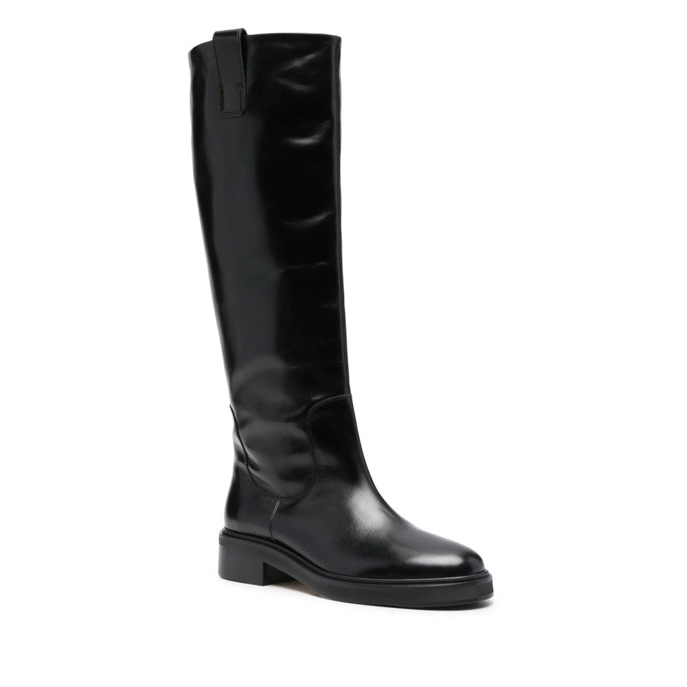 Black Leather Henry Boots 1
